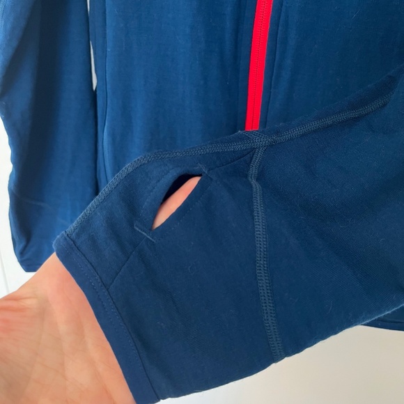 Icebreaker Merino Blue Long Sleeve Zip Hoodie Mid Layer - Picture 4 of 6